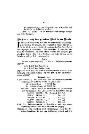 Die Steuer in dem gemeinen Wert in der Praxis
