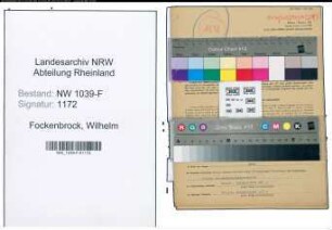 Entnazifizierung Wilhelm Fockenbrock , geb. 27.10.1921 (Telefonist)