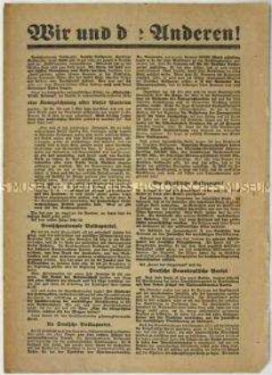 Aufruf der USPD zur Reichstagswahl 1920