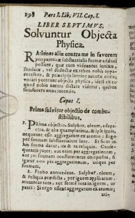Liber Septimus. Solvuntur Objecta Physica.