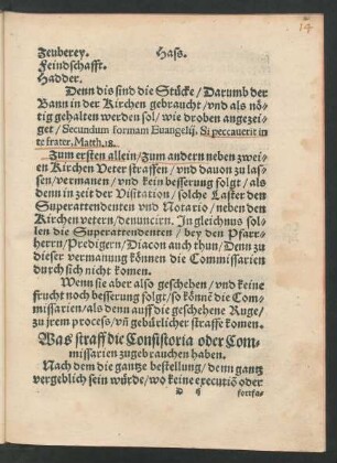 Was straff die Consistoria oder Commissarien zugebrauchen haben.