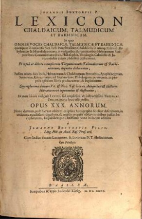 Lexicon chaldaicum talmudicum et rabinicum