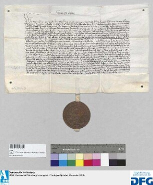 Das Landgericht des Burggraftums Nürnberg stellt ein Vidimus aus von der Urkunde des Königs Sigismund d.d. 6. September 1413.