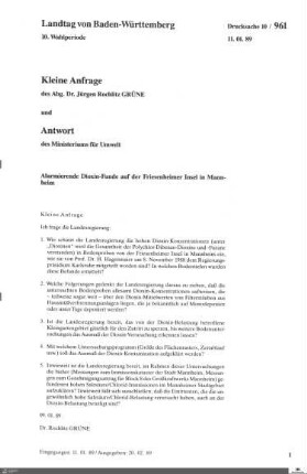 Anfrage der Grünen: Alarmierende Dioxin-Funde