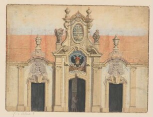 Eingangsportal der Wallfahrtsstätte St. Maria Victoria auf dem Weißen Berg in Prag