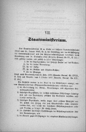 VII. Staatsministerium