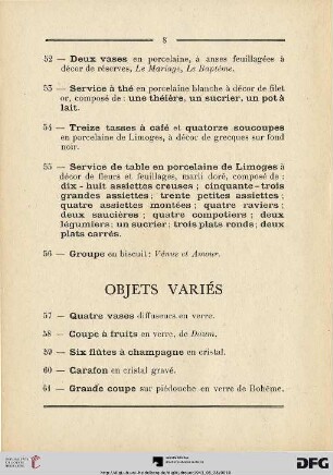 Objets Variés (Nr. 57-95)