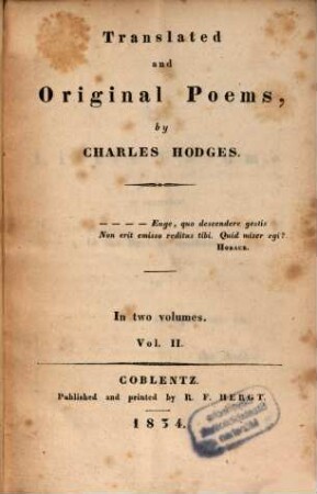 Translated and original poems, 2