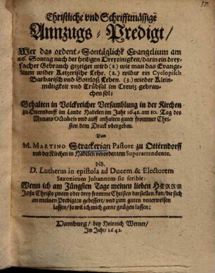 Geistliche ... Anzugs-Predigt über Luc. 7,11 - 18