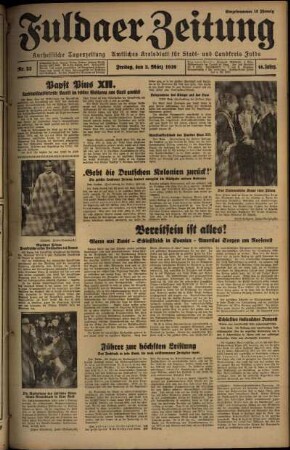 Ausgabe vom Freitag, den 03. März 1939.