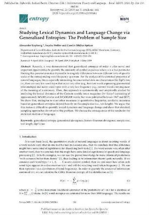 Studying Lexical Dynamics and Language Change via Generalized Entropies: The Problem of Sample Size