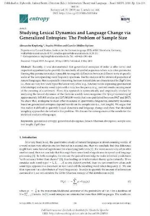 Studying Lexical Dynamics and Language Change via Generalized Entropies: The Problem of Sample Size