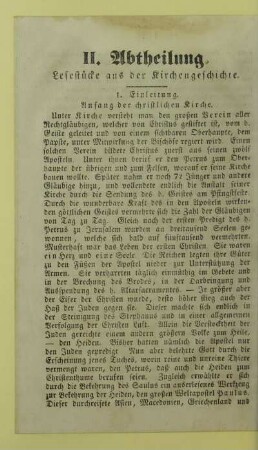 II. Abtheilung. Lesestücke aus der Kirchengeschichte