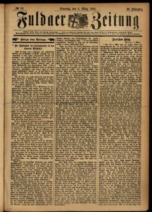 Erste Ausgabe vom Sonntag, den 05. März 1893.