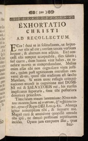 311-312, Exhortatio Christi Ad Recollectum.