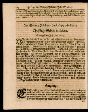 Am Sontag Jubilate. (in Leipzig gehalten.) Christliche Gedult in Leiden