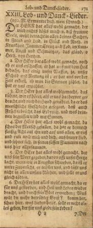 XXIII. Lob- und Danck-Lieder.