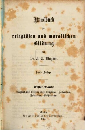 Handbuch zur religiösen und moralischen Bildung, 1