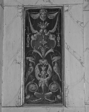 Altare Vasari — Rückseite des Altars — Szenen aus dem Alten und Neuen Testament und Porträts — Grotesken