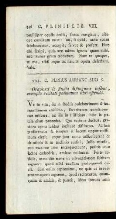 XXI. C. Plinius Arriano Suo S.