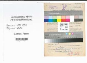Entnazifizierung Anton Becker , geb. 26.02.1889 (Schaffner)