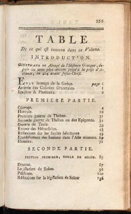 Table De ce qui est contenu dans ce Volume.