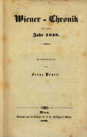 Wiener-Chronik für das Jahr 1848. 1