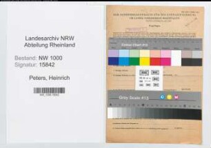 Entnazifizierung Heinrich Peters, geb. 08.12.1901 (Arbeiter)