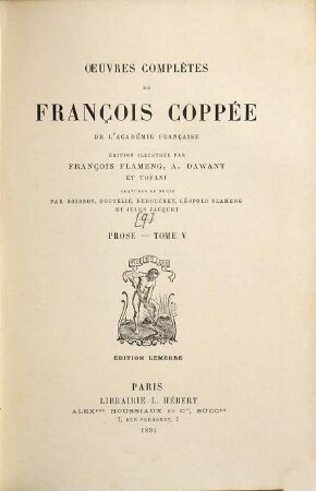 Oeuvres complètes de François Coppée. [3],5, Prose ; T. 5