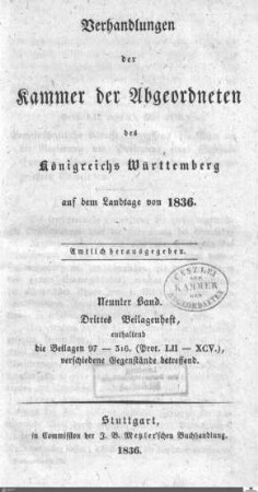 1,31: Landtag Württemberg - Kammer 2, Beilagen 1836, Bd. 3