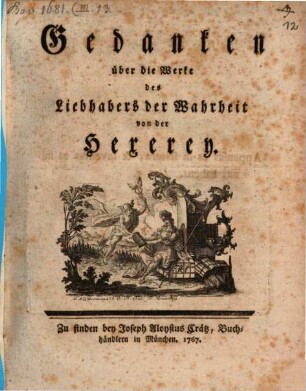 Gedanken über die Werke des Liebhabers der Wahrheit von der Hexerey