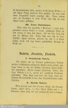 Nudeln, Strudeln, Fleckeln