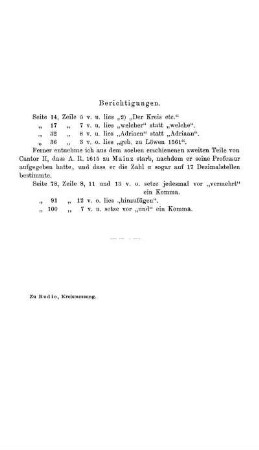Berichtigungen.