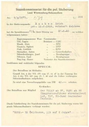 Bachem, Erich
