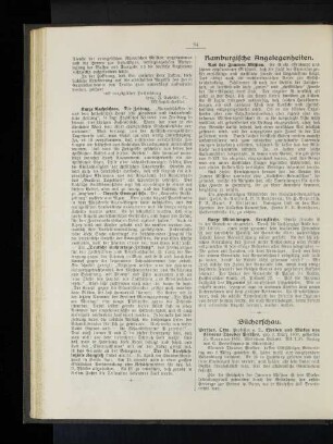 Hamburgische Angelegenheiten. Aus der Inneren Mission.