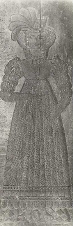 Backmodel: Frau in Festkleidung (Rückseite) und Offizier in Uniform (Vorderseite)