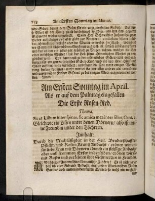 178-184, Am Ersten Sonntag im April, ...