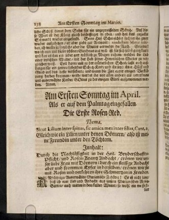 178-184, Am Ersten Sonntag im April, ...