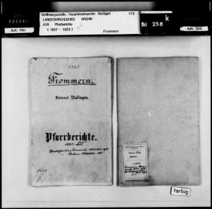 Frommern-Weilheim-Waldstetten: Pfarrberichte und Pfarrbeschreibungen