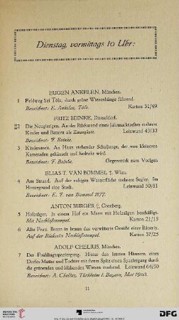 Dienstag, vormittags (Nr. 1-99)