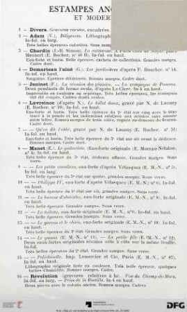 Estampes Anciennes (Nr. 1-16)