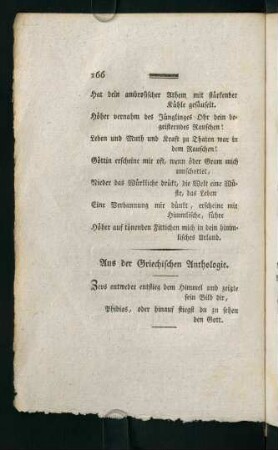 166, Aus der Griechischen Anthologie