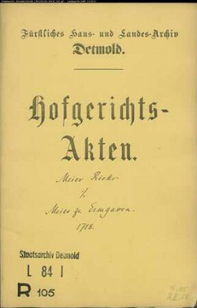 Rieks, Meier zu Hardissen (Meierrieks) gegen Meier zu Ermgassen und Kleine im Heßloh - Rückständiger Lohn
