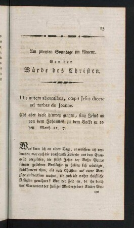 25-47, Am zweyten Sonntage im Advent.
