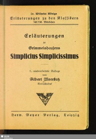 Erläuterungen zu Grimmelshausens Simplicius Simplicissimus