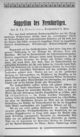 Suggestion des Fremdartigen.