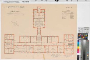 Soest (Soest) Archigymnasium Blatt 4 Grundriß 1 Obergeschoß 1928 1 : 100 60 x 80 Druck: Gisaldruck v. Bogdan Gisevius, Berlin Hochbauamt Soest