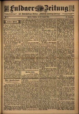Erste Ausgabe vom Samstag, den 25. Januar 1902.