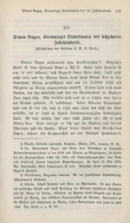159-173 Simon Bagen, Kurmainzer Staatsmann des 16. Jahrhunderts