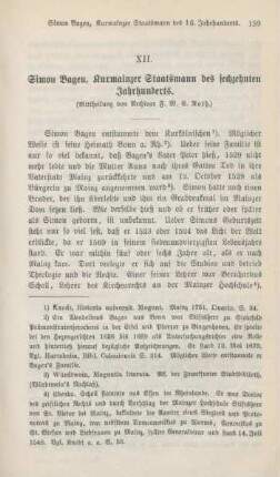 159-173 Simon Bagen, Kurmainzer Staatsmann des 16. Jahrhunderts